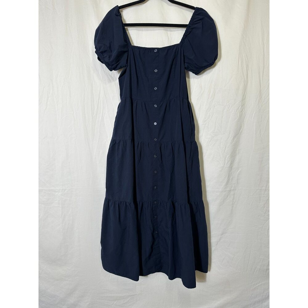 Time & Tru Women's Off The Shoulder Button Front Tiered Midi Dress Size M